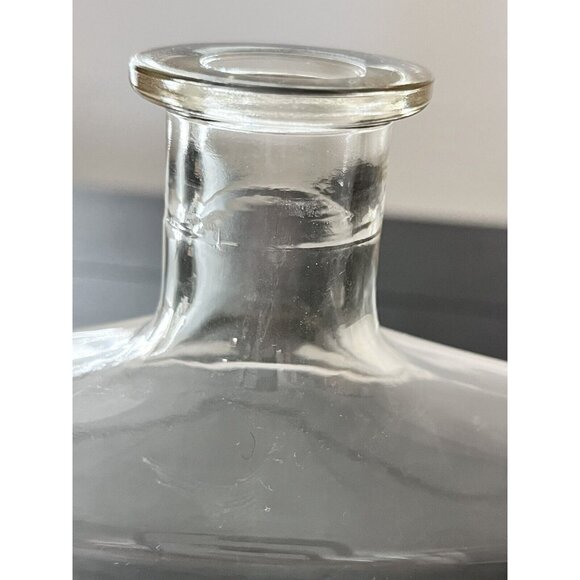 Vintage glass decanter clear with Stopper & dipped amber sides & bottom heavy - Picture 9 of 13